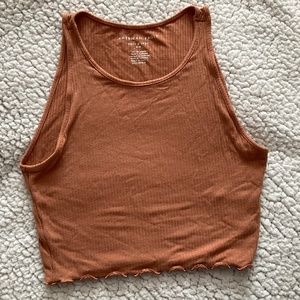 AMERICAN EAGLE Rust cropped ribbed tank top XS